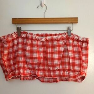 SHEIN Red and White Checkered Fabric Crop Top